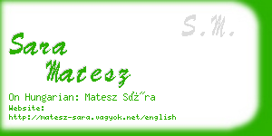 sara matesz business card